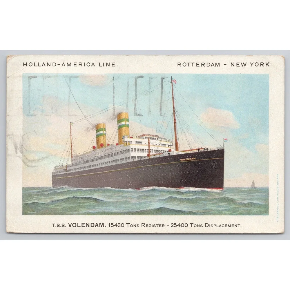Holland‎ America Line SS Volendam Rotterdam New York Postcard